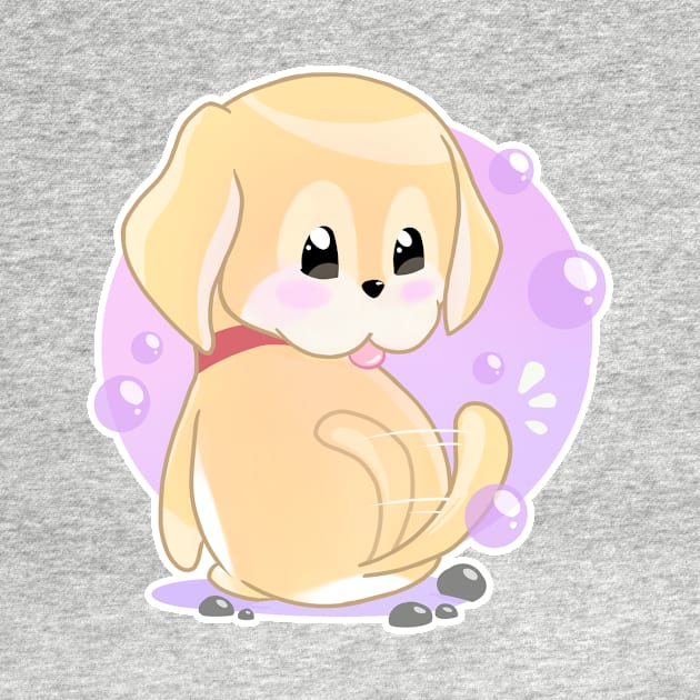 Cute Retriever Dog by petlogo.id